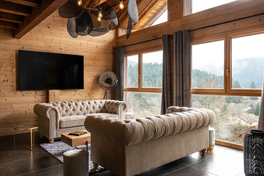 Salon Emeraude location chalet vosges