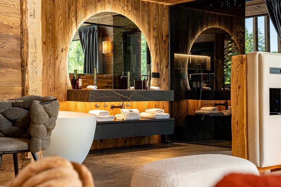 domaine les terres bleues location vosges salle de bain