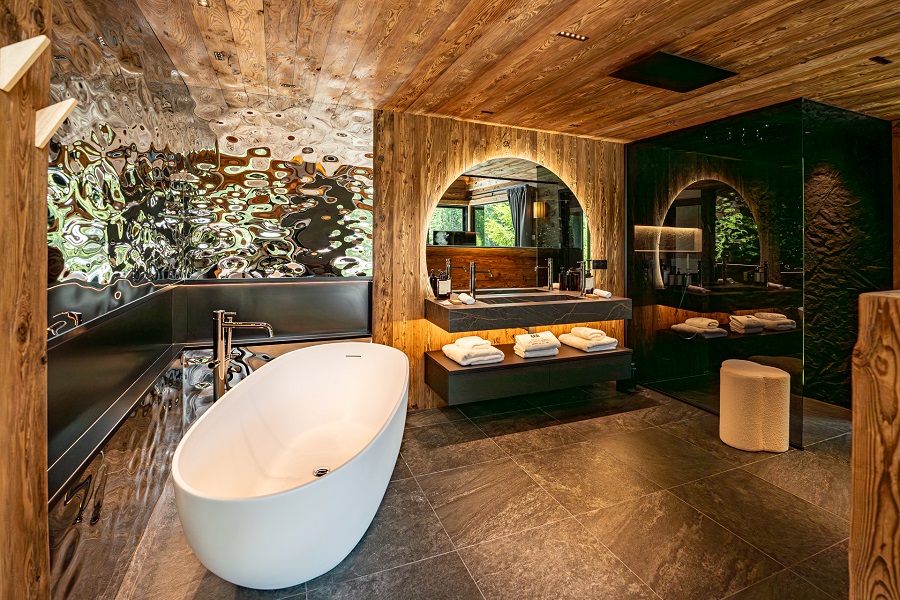 domaine les terres bleues location vosges salle de bain